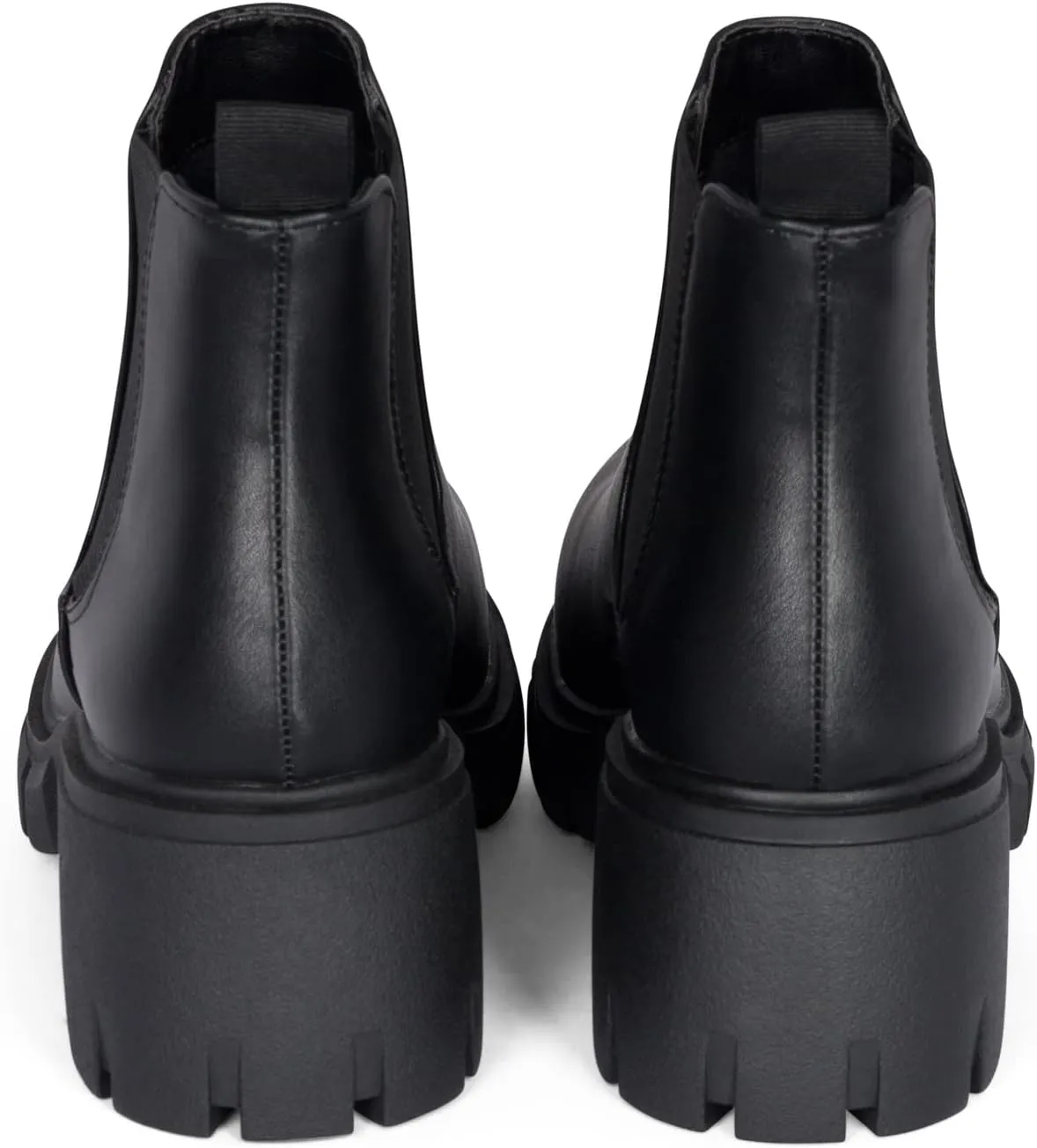 : Dance - Womens Platform Ankle Boots Elastic Chunky Block Heel Chelsea Booties Lug Sole Combat Shoes