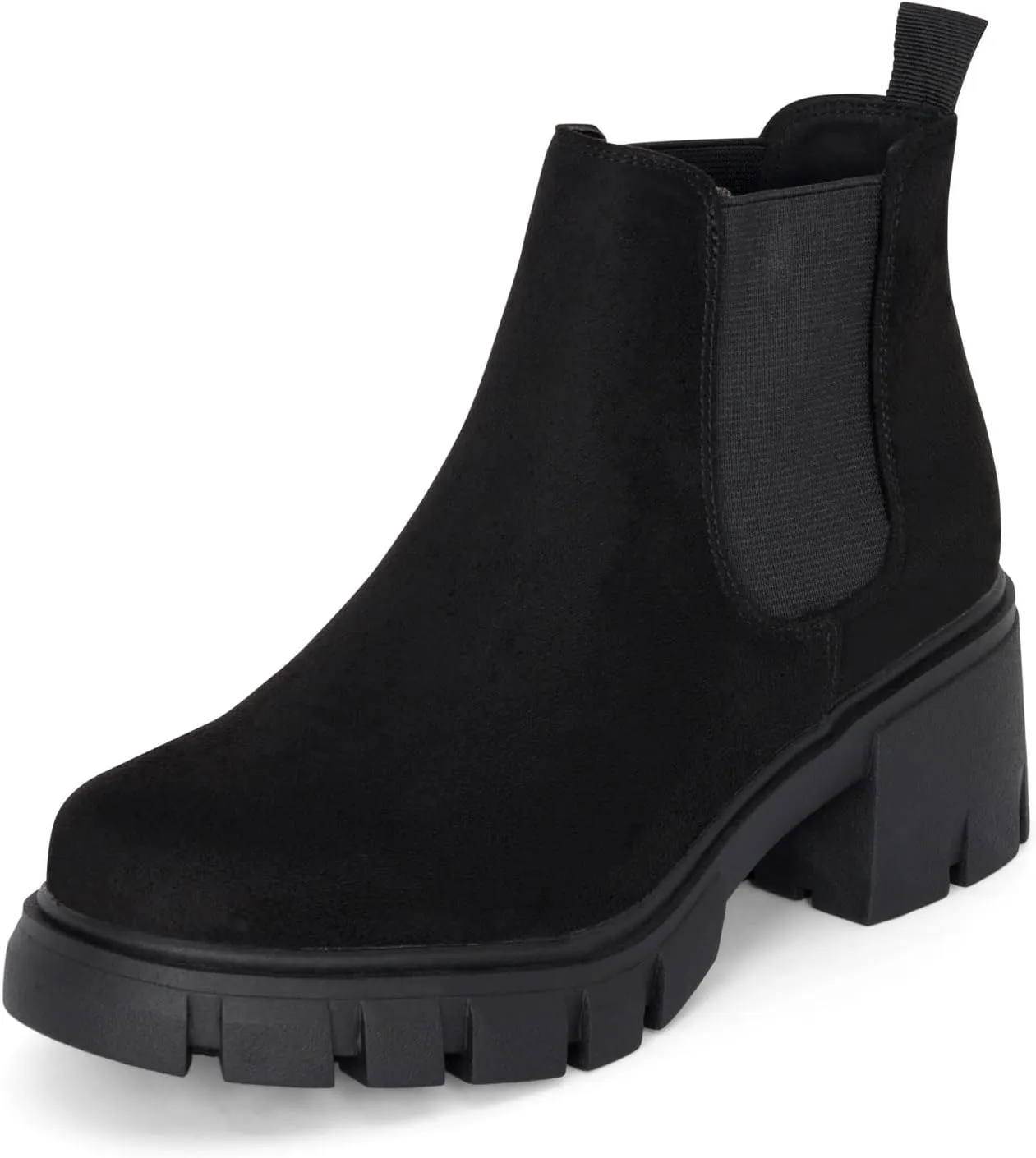 : Dance - Womens Platform Ankle Boots Elastic Chunky Block Heel Chelsea Booties Lug Sole Combat Shoes