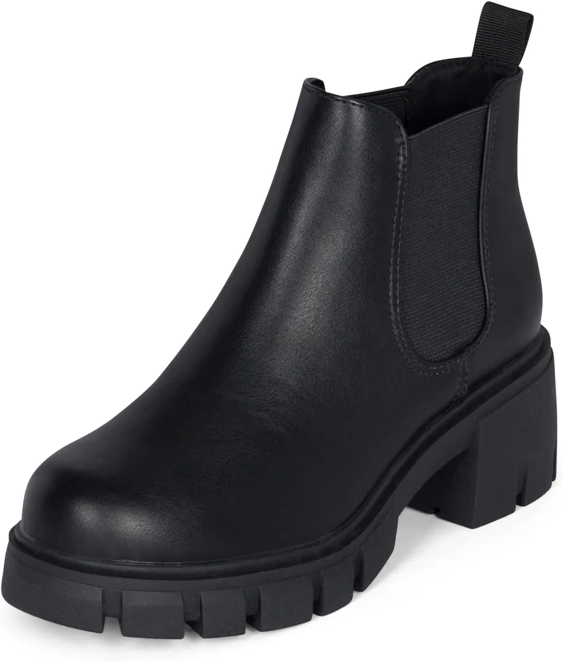 : Dance - Womens Platform Ankle Boots Elastic Chunky Block Heel Chelsea Booties Lug Sole Combat Shoes