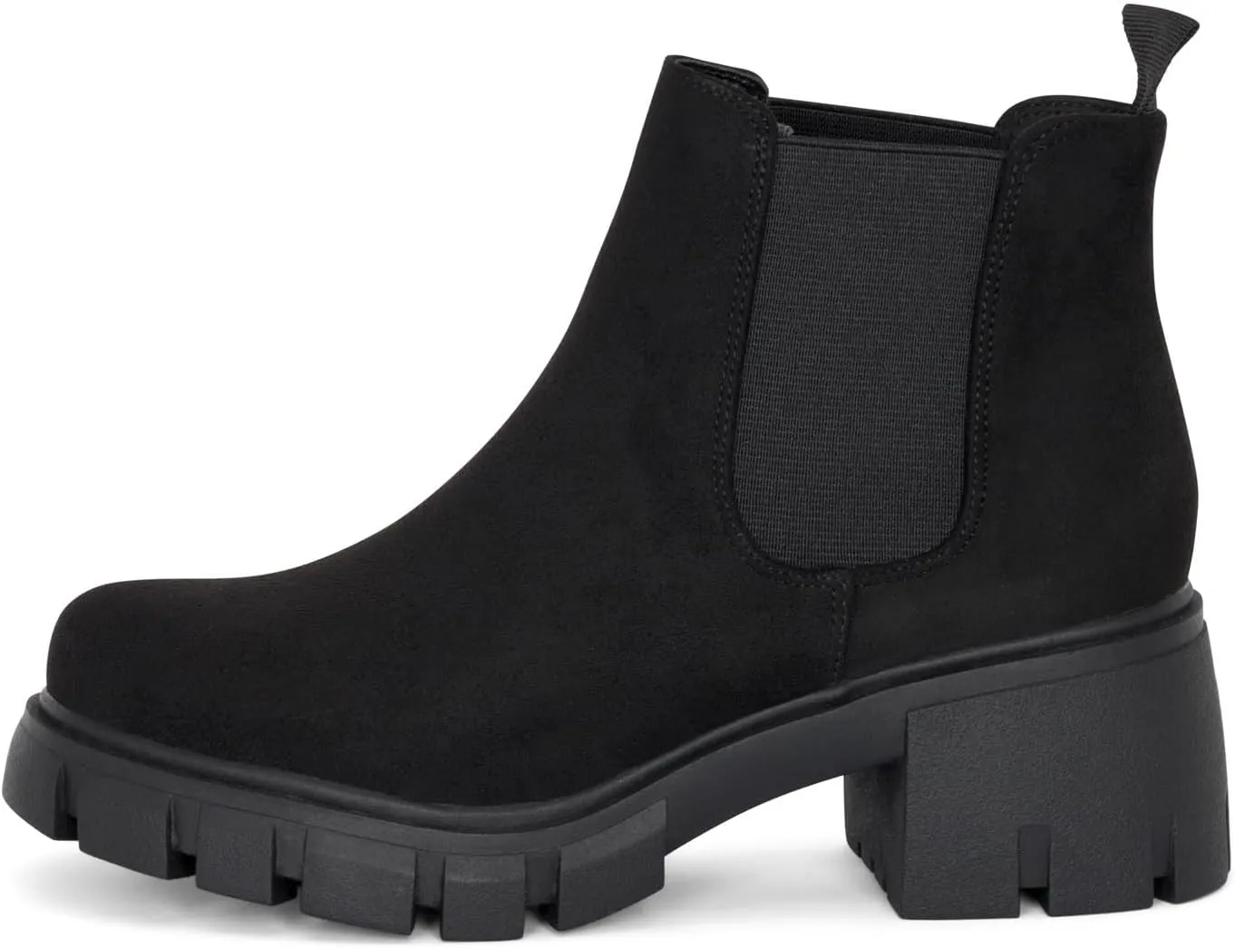 : Dance - Womens Platform Ankle Boots Elastic Chunky Block Heel Chelsea Booties Lug Sole Combat Shoes
