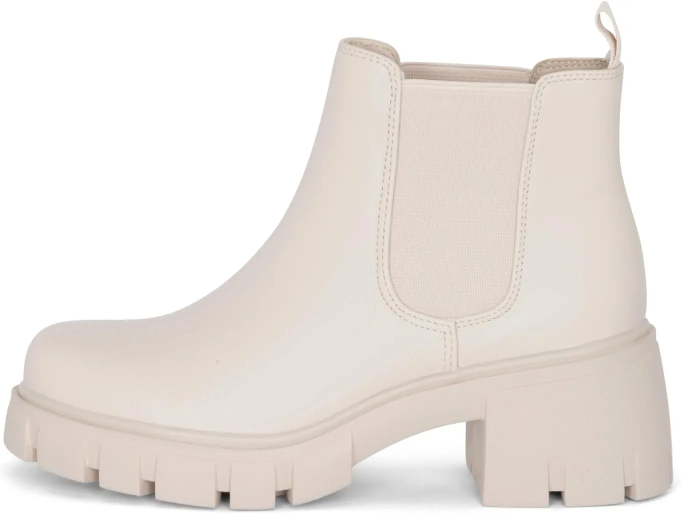 : Dance - Womens Platform Ankle Boots Elastic Chunky Block Heel Chelsea Booties Lug Sole Combat Shoes