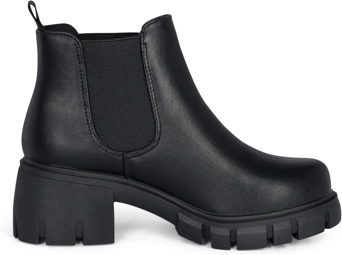 : Dance - Womens Platform Ankle Boots Elastic Chunky Block Heel Chelsea Booties Lug Sole Combat Shoes