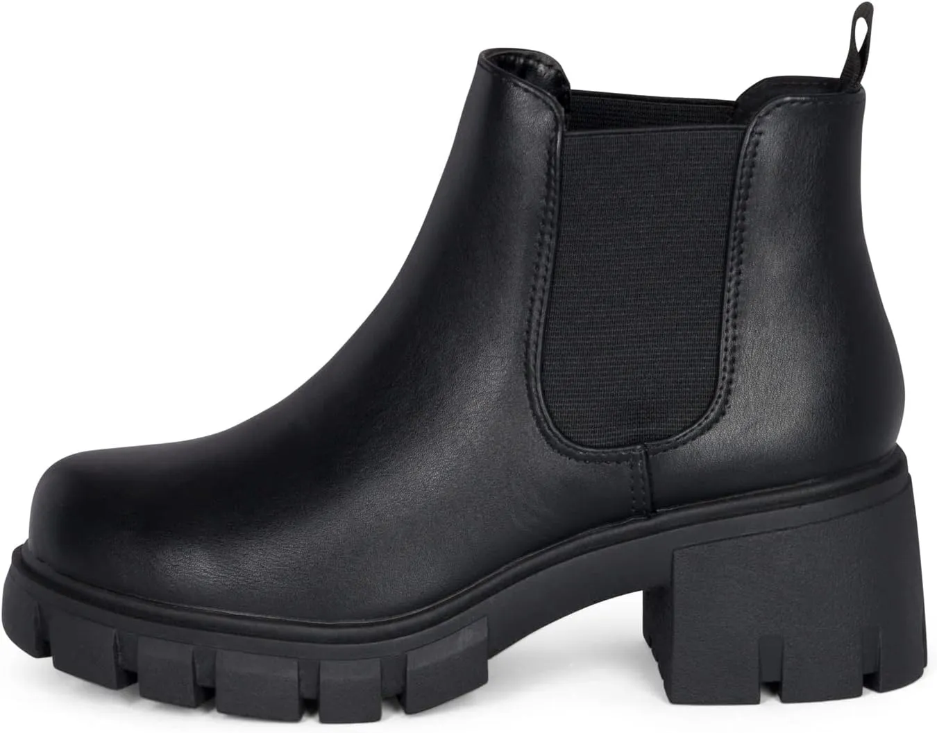 : Dance - Womens Platform Ankle Boots Elastic Chunky Block Heel Chelsea Booties Lug Sole Combat Shoes