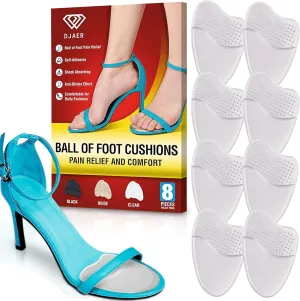 8 Metatarsal Pads for Women Anti Sliding Pads for Open Toe Shoes. Ball of Foot Cushions for Women High Heel All Day Pain Relief High Heel Comfort Pads
