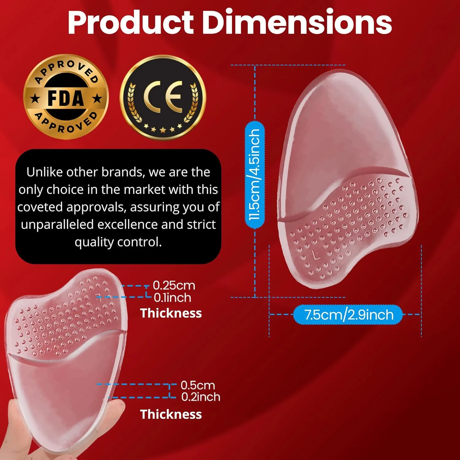 8 Metatarsal Pads for Women Anti Sliding Pads for Open Toe Shoes. Ball of Foot Cushions for Women High Heel All Day Pain Relief High Heel Comfort Pads