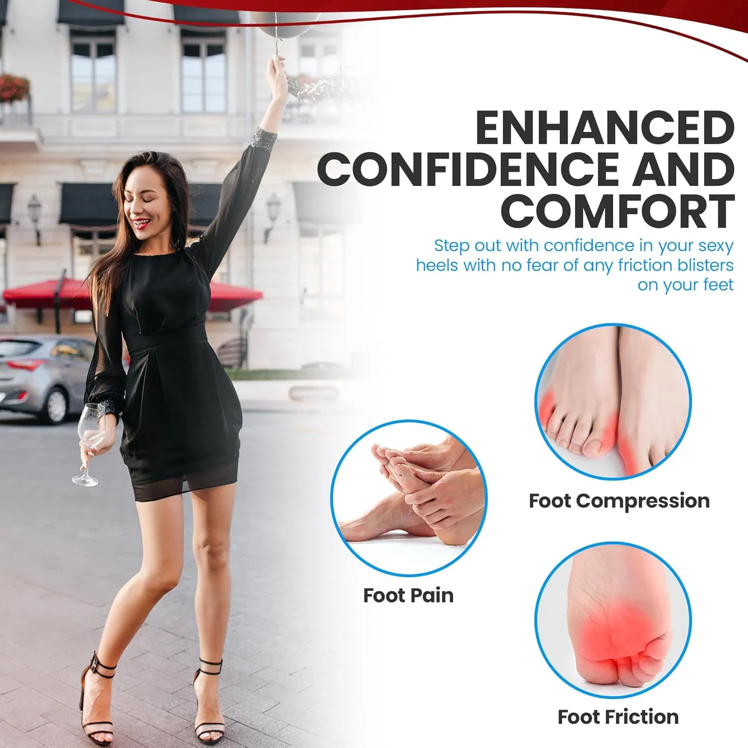 8 Metatarsal Pads for Women Anti Sliding Pads for Open Toe Shoes. Ball of Foot Cushions for Women High Heel All Day Pain Relief High Heel Comfort Pads