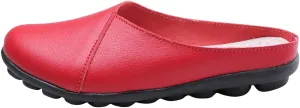 ACE SHOCK Loafer Flats Women Slip-on, Casual Leather Moccasins Slippers Sandals Back Open