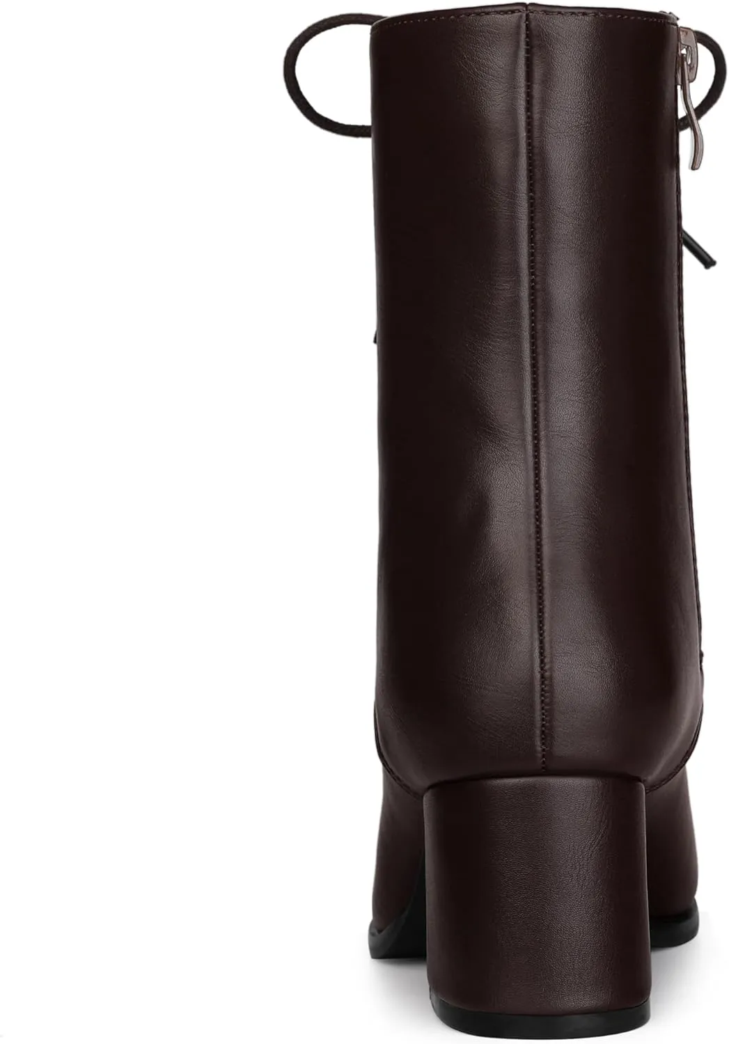 Allegra K Women's Lace Up Square Toe Chunky Heels Ankle Combat Boots