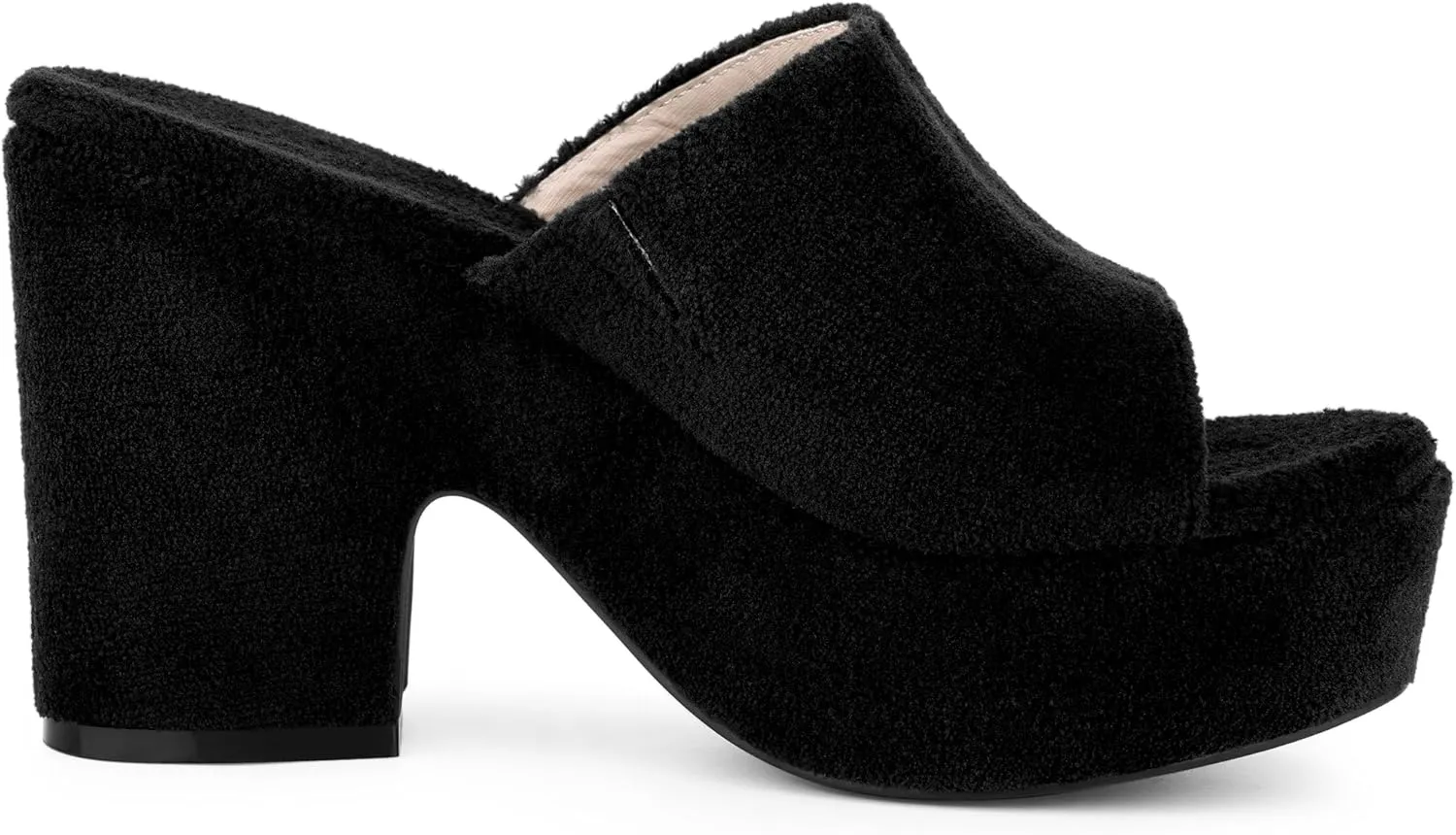 Allegra K Women's Open Toe Platform Slides Chunky Heels Sandals