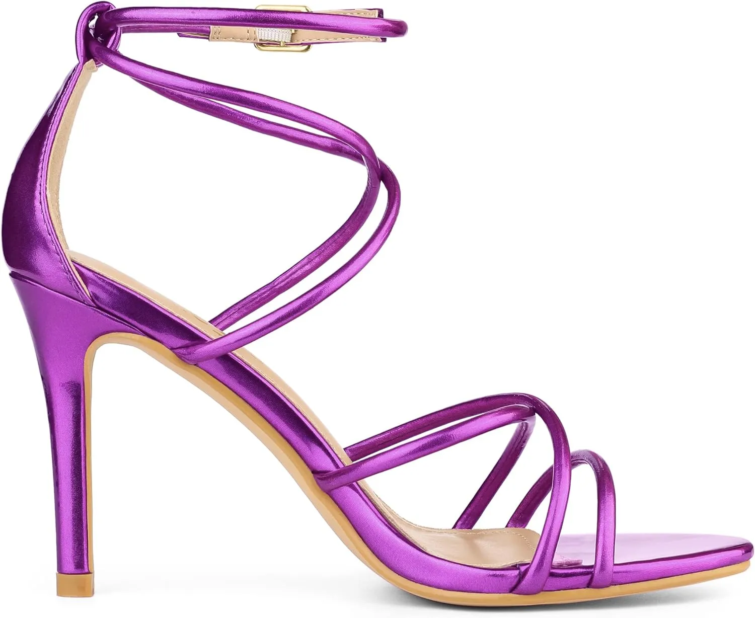 Allegra K Women's Open Toe Strappy Straps Stiletto Heel Sandals