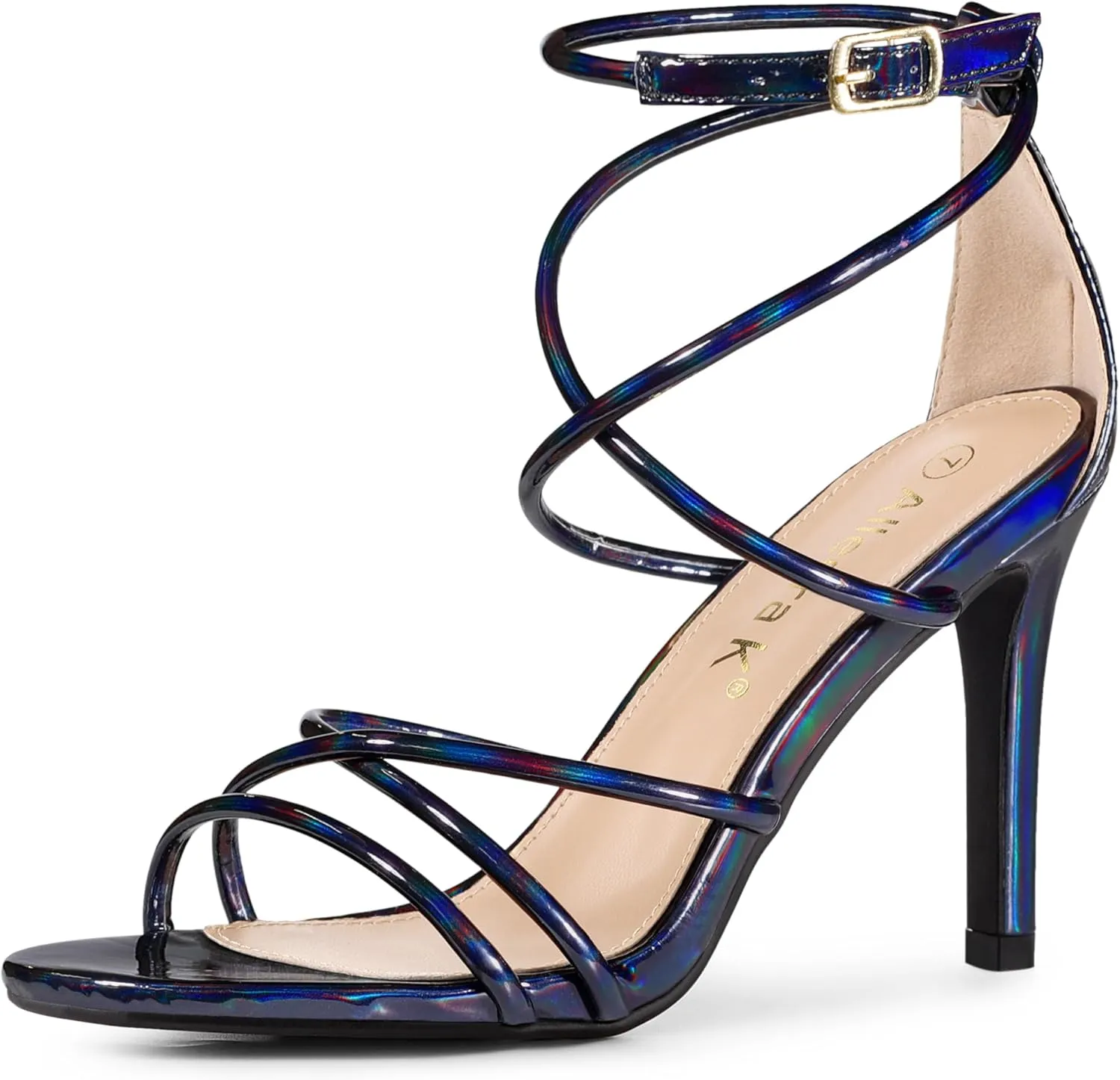 Allegra K Women's Open Toe Strappy Straps Stiletto Heel Sandals
