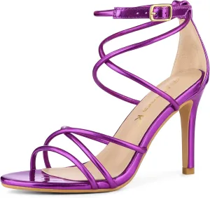 Allegra K Women's Open Toe Strappy Straps Stiletto Heel Sandals