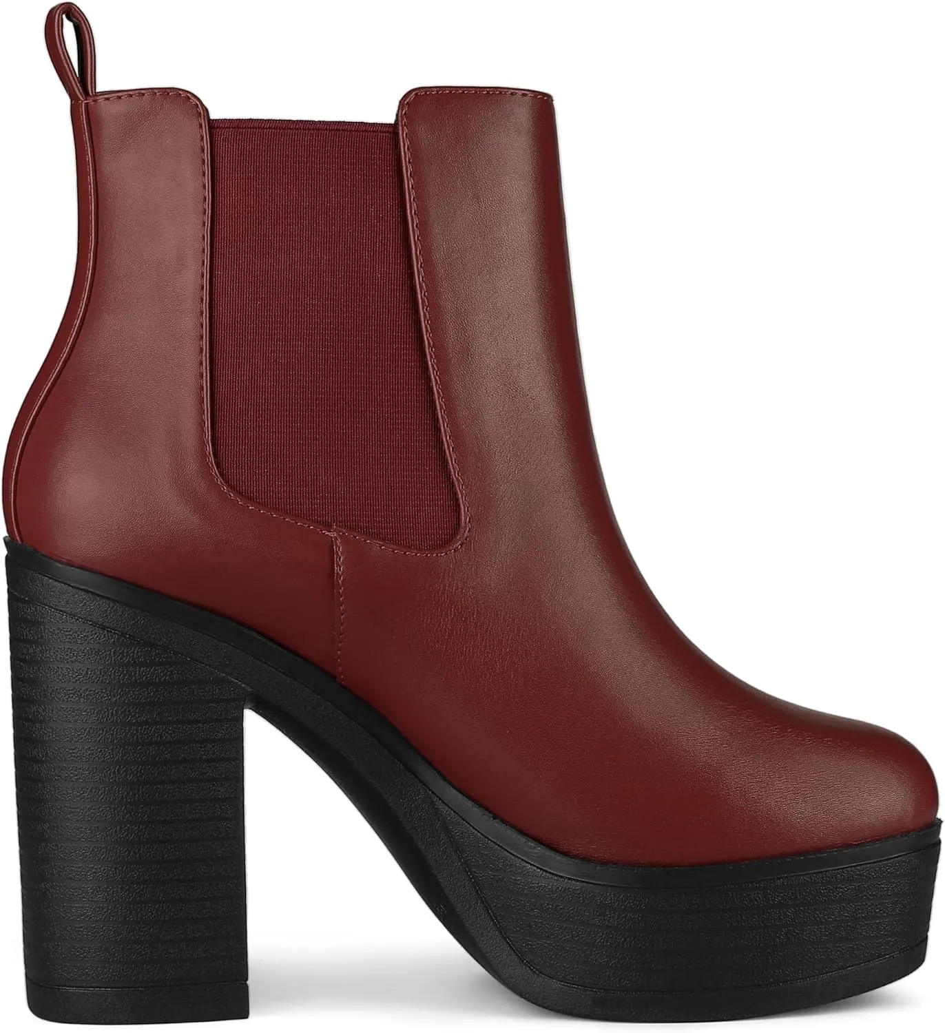 Allegra K Women's Platform Chunky High Heels Chelsea Ankle Boots