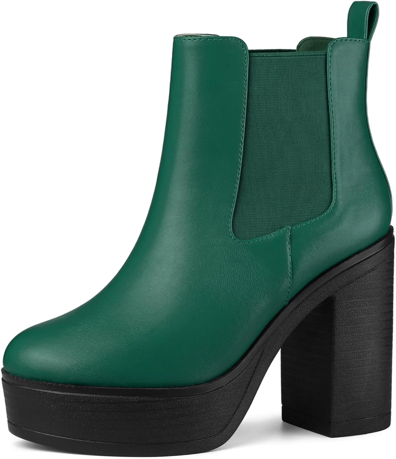 Allegra K Women's Platform Chunky High Heels Chelsea Ankle Boots