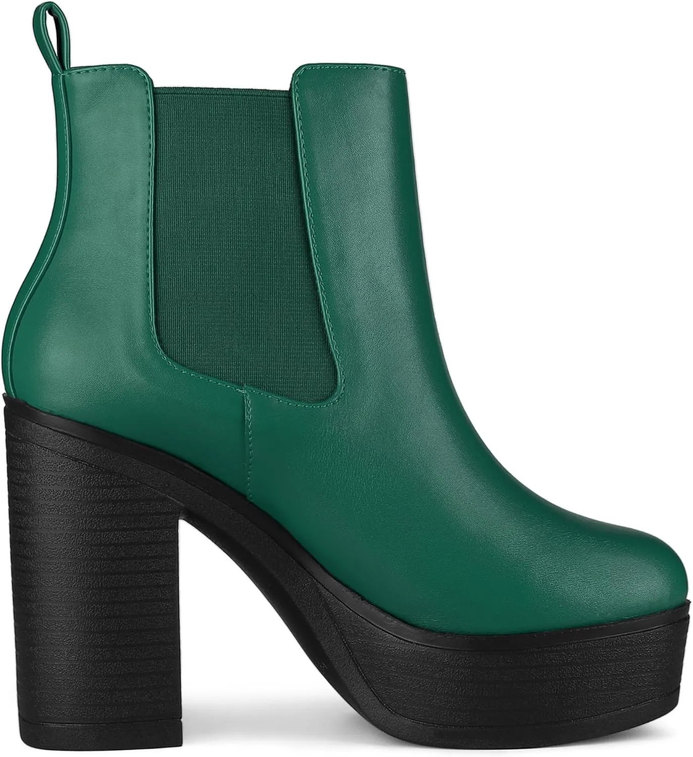 Allegra K Women's Platform Chunky High Heels Chelsea Ankle Boots
