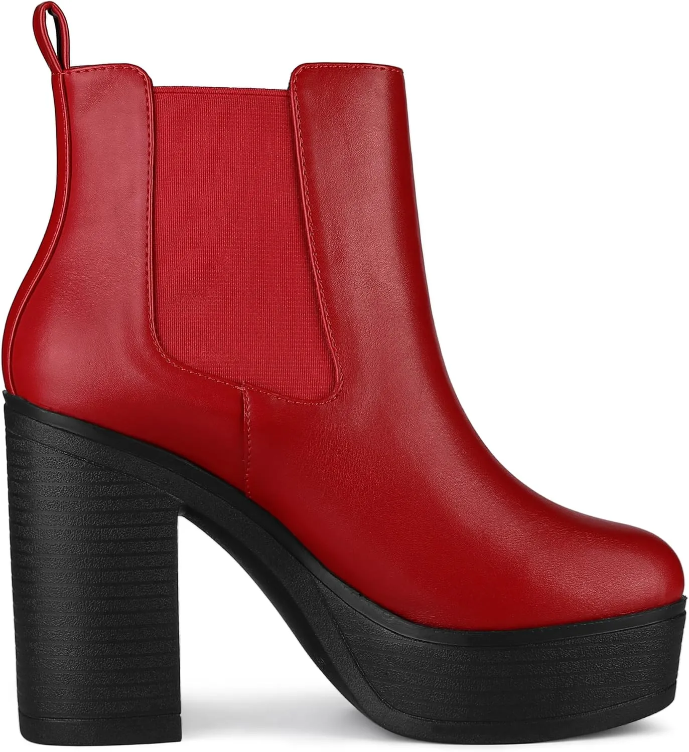 Allegra K Women's Platform Chunky High Heels Chelsea Ankle Boots