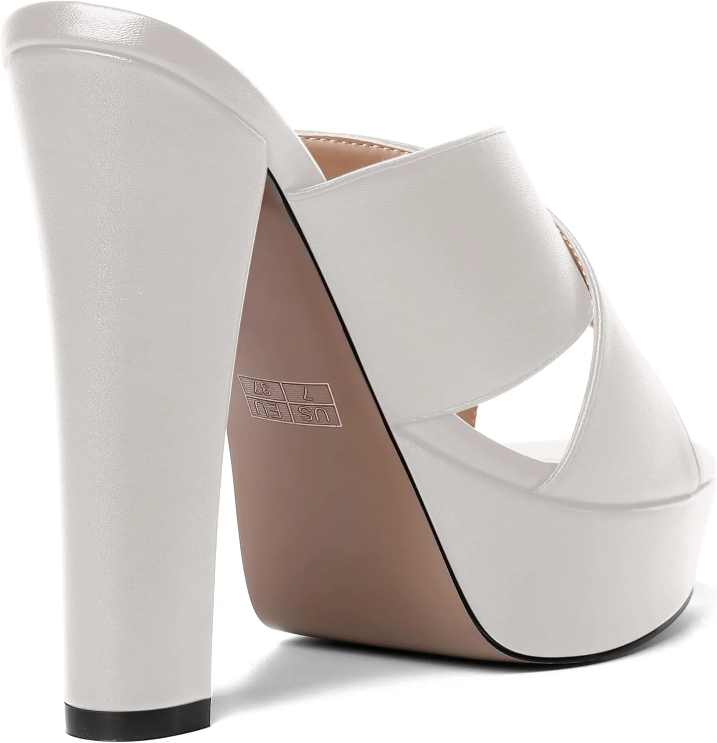 AMBELIGHT Womens Slip On Matte Dating Fashion Heels Open Toe Chunky High Heel Sandals 5 Inch