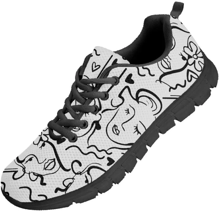 AmzPrint Flat Walking Shoes Womens Sneakers Slip On Strawberry Print Strawberry Shoes Women Lightweight Pink Hiking Shoes