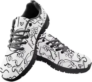 AmzPrint Flat Walking Shoes Womens Sneakers Slip On Strawberry Print Strawberry Shoes Women Lightweight Pink Hiking Shoes