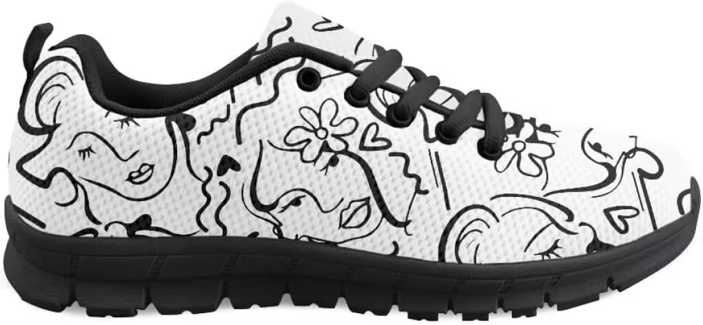 AmzPrint Flat Walking Shoes Womens Sneakers Slip On Strawberry Print Strawberry Shoes Women Lightweight Pink Hiking Shoes