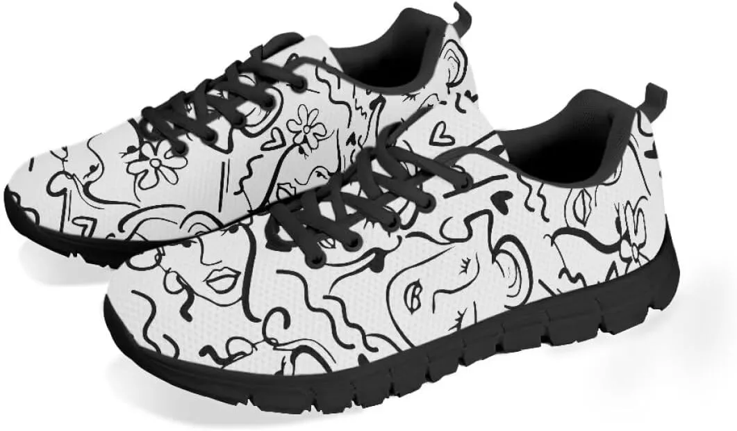 AmzPrint Flat Walking Shoes Womens Sneakers Slip On Strawberry Print Strawberry Shoes Women Lightweight Pink Hiking Shoes