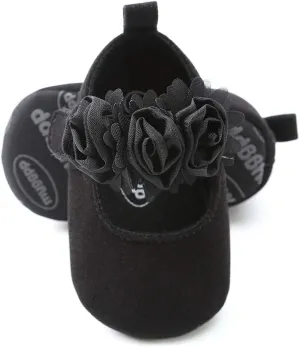 Antheron Baby Girls Mary Jane Flats Soft Sole Infant Moccasins Floral Sparkly Toddler Princess Dress Shoes