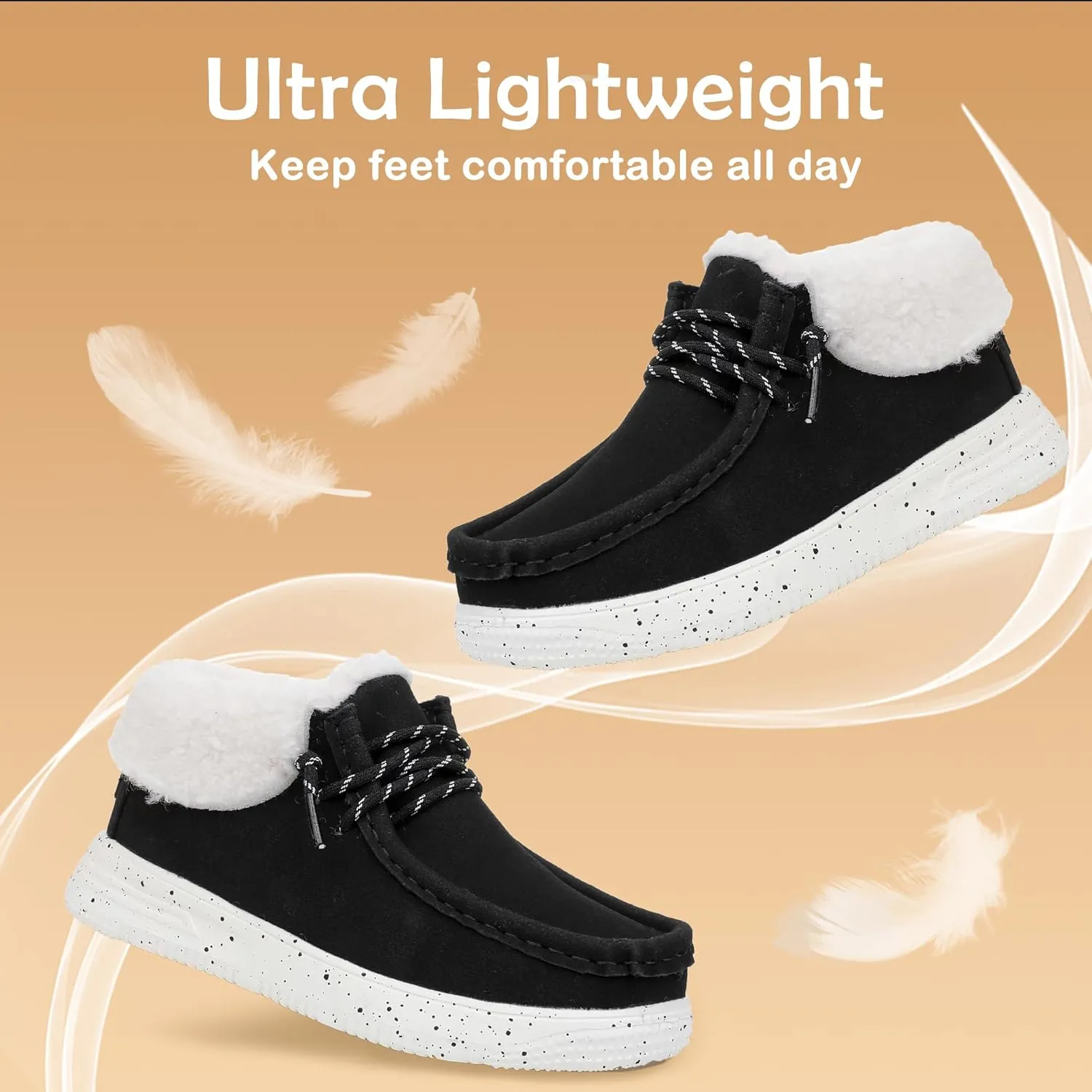 Apakowa Boys Fall Winter Boots Warm Girls Boys Winter Snow Boots with Faux Fur (Toddler/Little Kid/Big Kid)