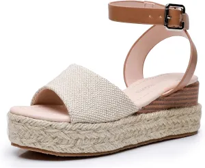 Apakowa Girls Sandals Flatform Wedge Open Toe Summer Sandals Shoes Little Big Kid Flower Girl Heels Dress Shoes (Little Kid/Big Kid)