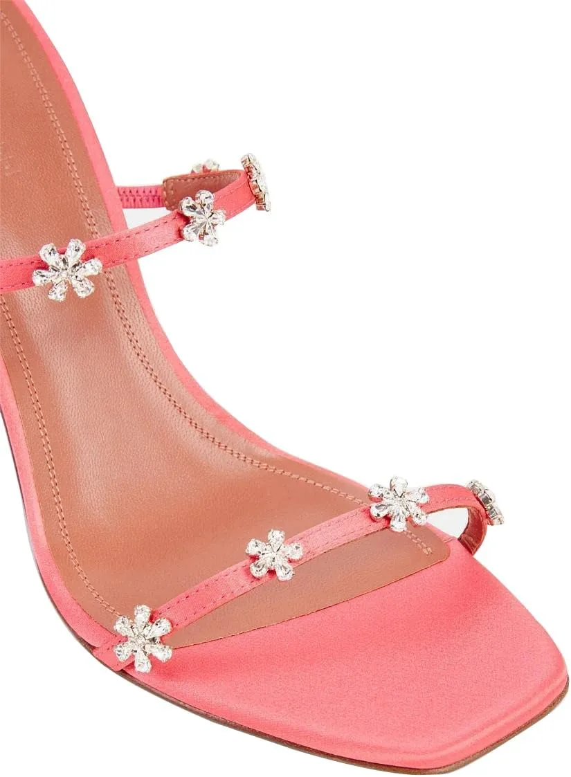 Arqa Crystal Embellished Heeled Sandals Women's Open Toe Ankle Strap High Heels Summer Sandal