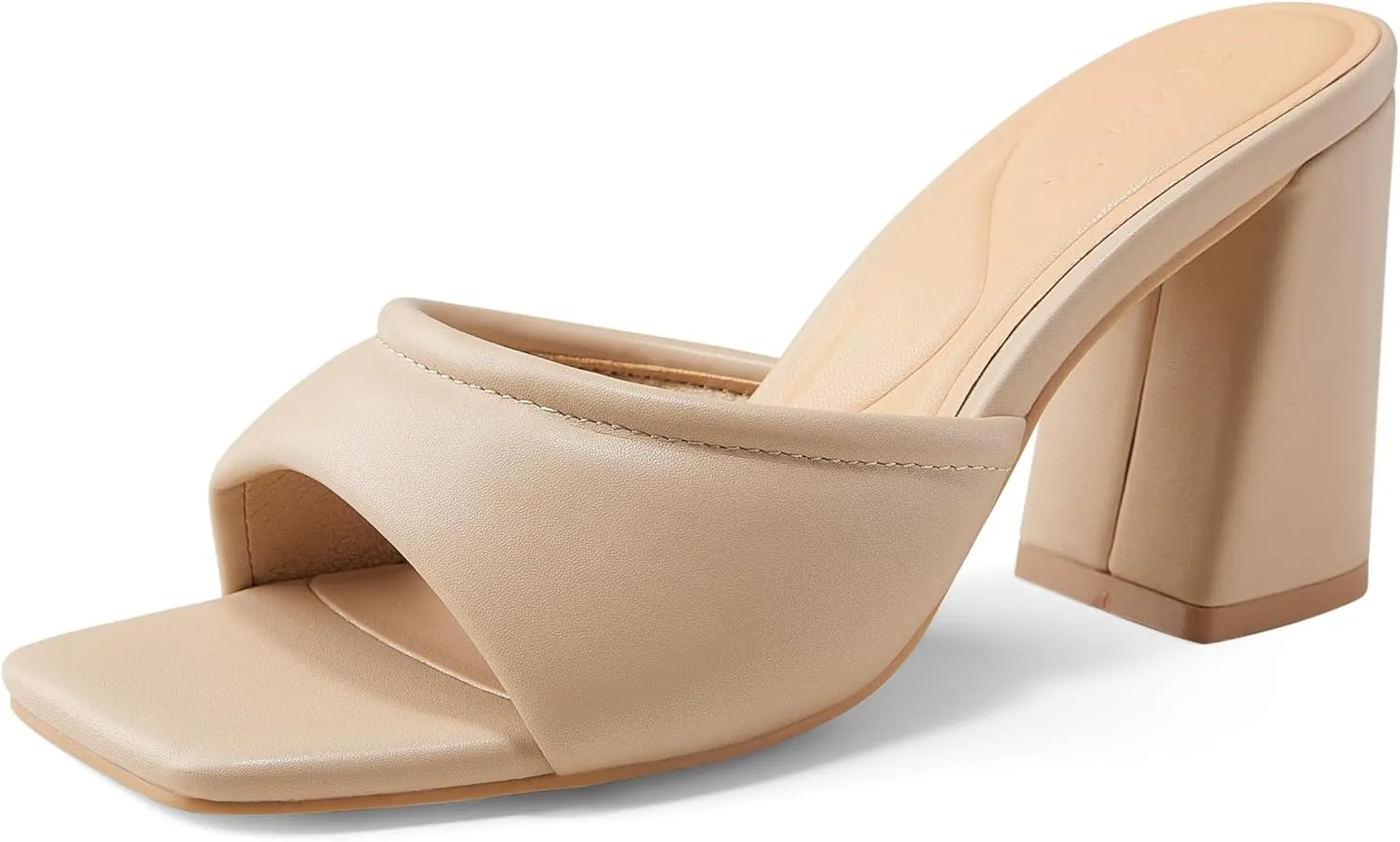 Arromic Women's Square Open Toe Heels Sandals Comfortable Block Chunky Heeled Sandals Slip on Heels Summer Evening Party Wedding Prom Dress Pumps Shoes