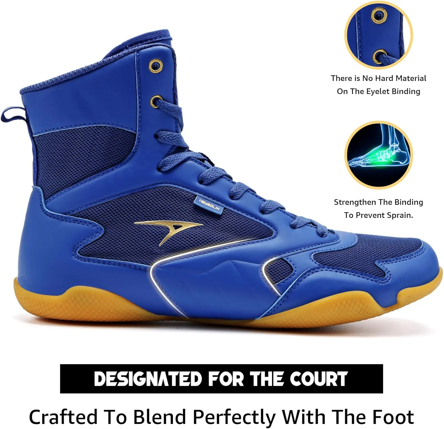 ASHION Men Wrestling Shoes Boxing Shoes High Top Fitness Sneakers Zero Drop Sole