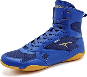 ASHION Men Wrestling Shoes Boxing Shoes High Top Fitness Sneakers Zero Drop Sole