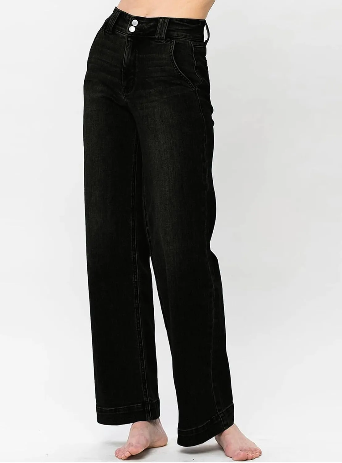 Astylish Jeans for Women Wide Leg High Waisted Stretchy Straight Leg Jean Baggy Trendy 2025 Denim Pants with Slanted Pockets