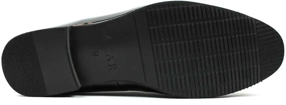 AZAR Tuxedo Slip Men's Dress Shoes Velvet Satin Bow On Top