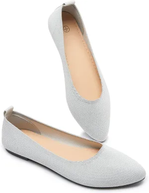 BABUDOG Women's Mesh Flats Shoes Pointed-Toe Dress Shoes for Women Black Flats Shoes Comfortable Memory Foam Flats Shoes