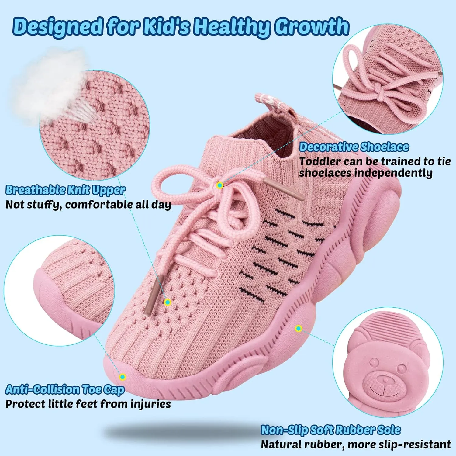Baby Boy Girl First Walking Shoes Toddler Infant Mesh Sneakers Breathable Lightweight Non-slip Rubber Sole Summer