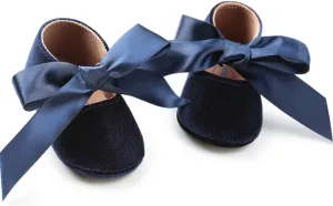 Baby Girls Mary Jane Flats Anti-Slip Rubber Sole Bow Toddler Princess Dress Shoes