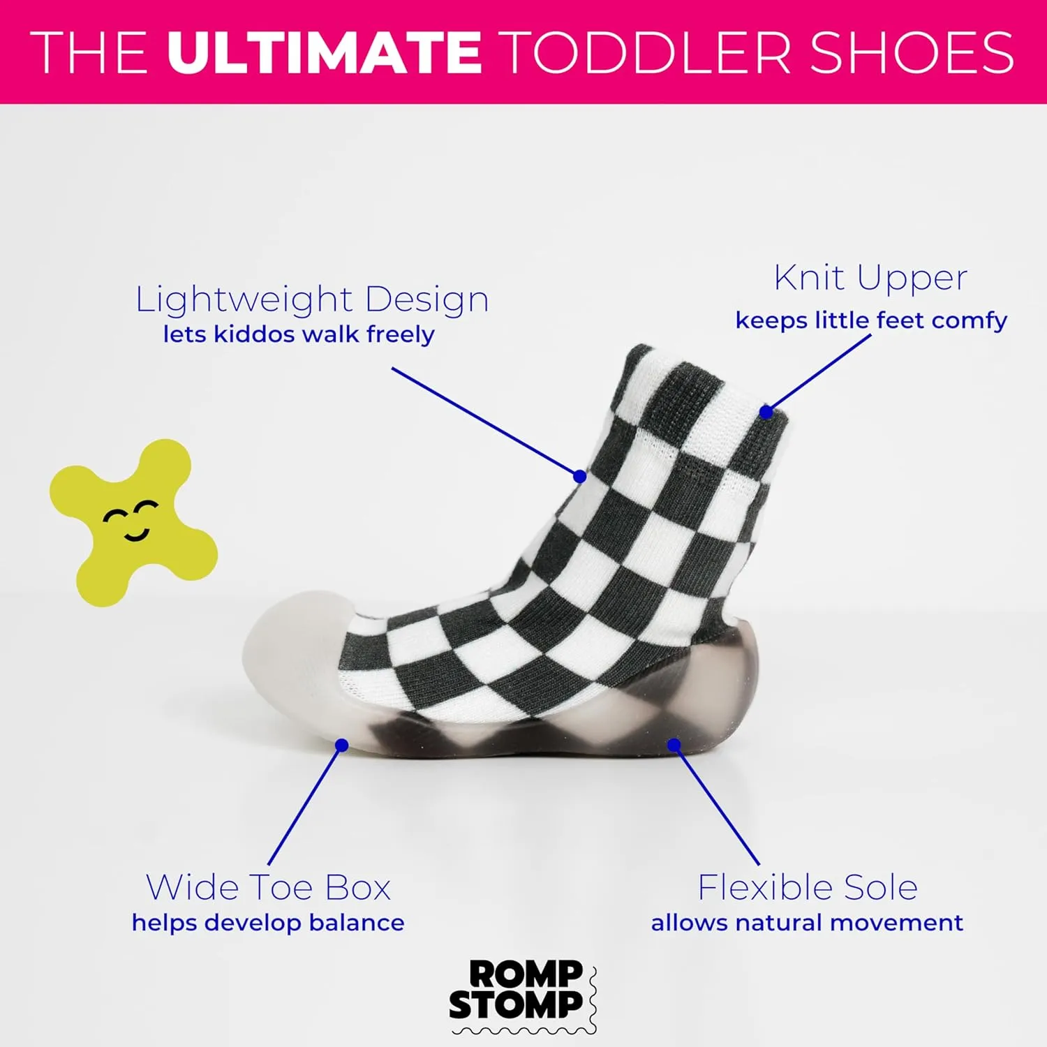 Baby Sock Shoes - Easy Slip On Toddler Slippers Socks - Barefoot, Wide Toe Box Gym Baby Sneakers - Comfortable Baby Booties - Effortless First Walker Shoes
