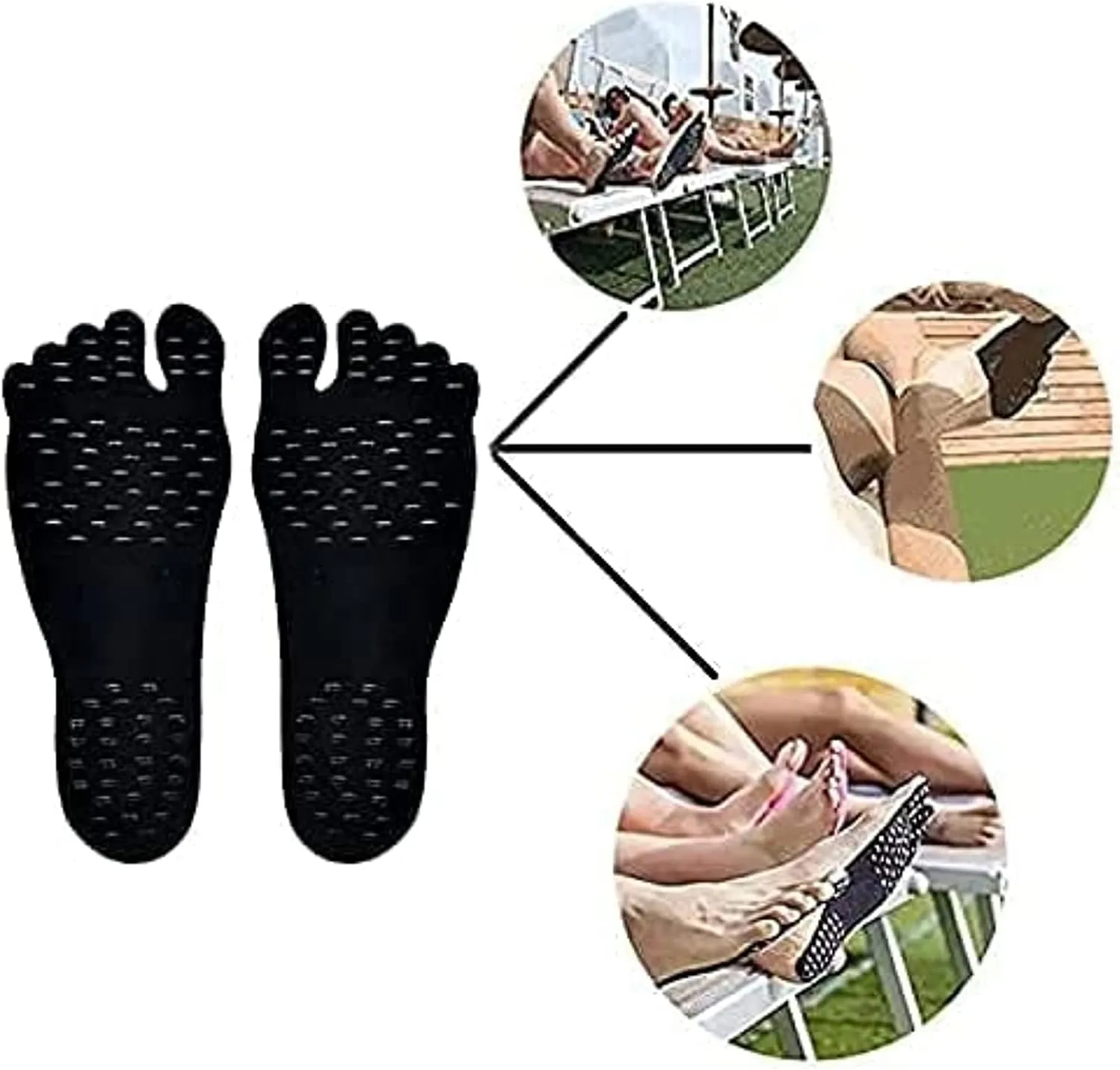 Beach Foot Pads, Adhesive Invisible Shoe Foot Sticker Waterproof Heatproof Insole for Men/Women (Blue, M)