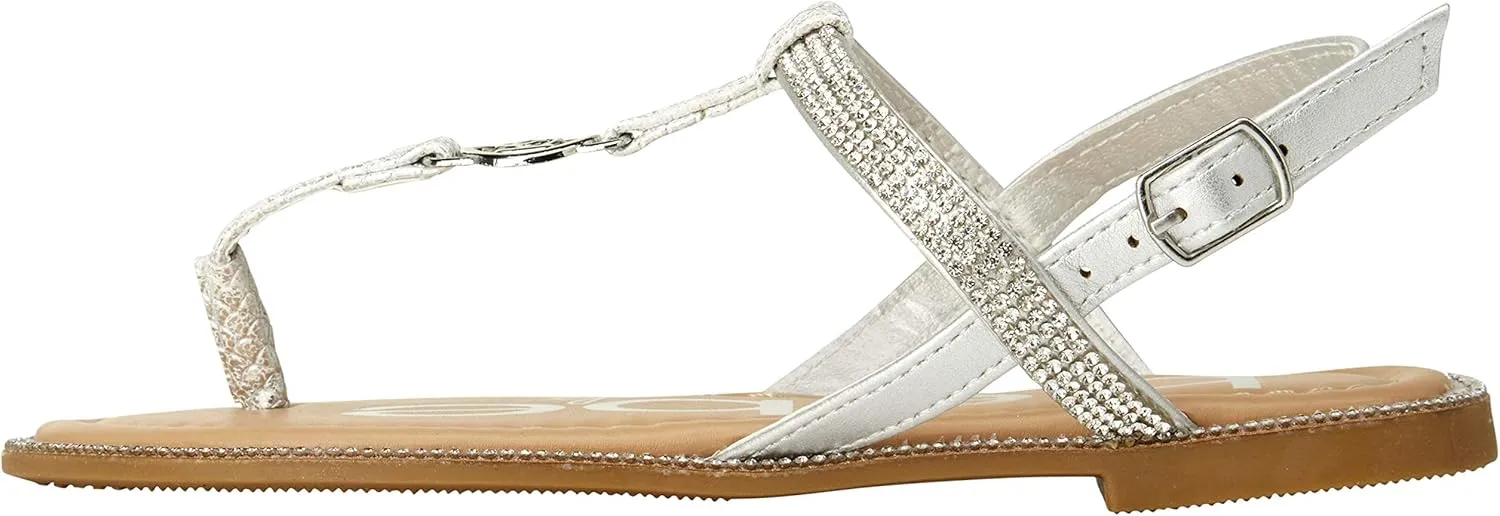 bebe Girls' Sandals – Rhinestone Studded Snake Sandals with Medallion (Little Kid/Big Kid)