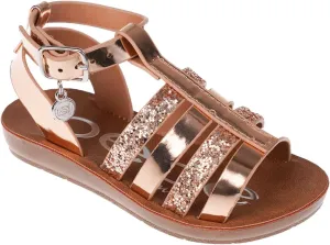 bebe Girls' Sandals - Trendy Flat Designs with Rhinestones, Puffy Straps, Embossed Details and Charms for Toddlers/Little Kids/Big Kids