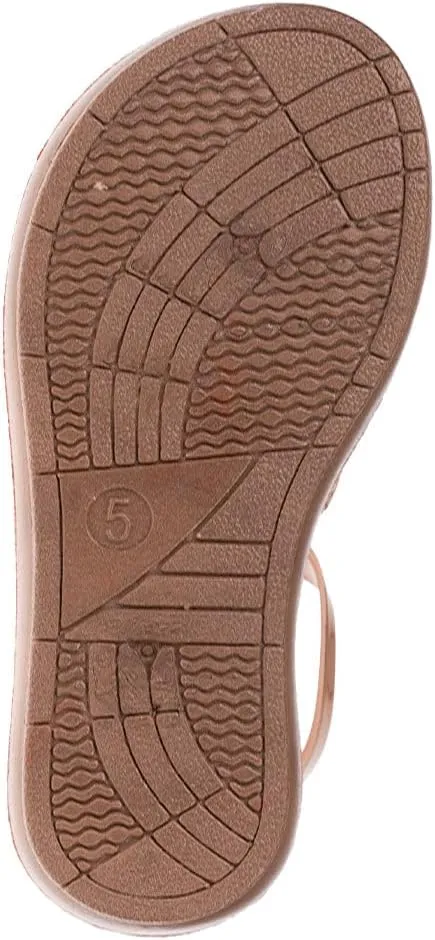 bebe Girls' Sandals - Trendy Flat Designs with Rhinestones, Puffy Straps, Embossed Details and Charms for Toddlers/Little Kids/Big Kids