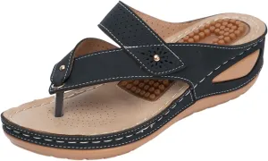 Best Arch Support Flip Flops for Women Leather Walking Sandals for Women Beach Sandals for Women Summer Arch Support Slides for Women Walking Shoes Women Comfort Slip On Western Sandals for Women