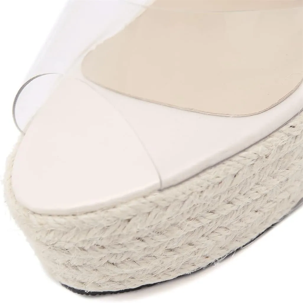 Betastella Women's Platform Espadrille Wedge Sandals Slides Open Toe Summer Slippers Pumps,