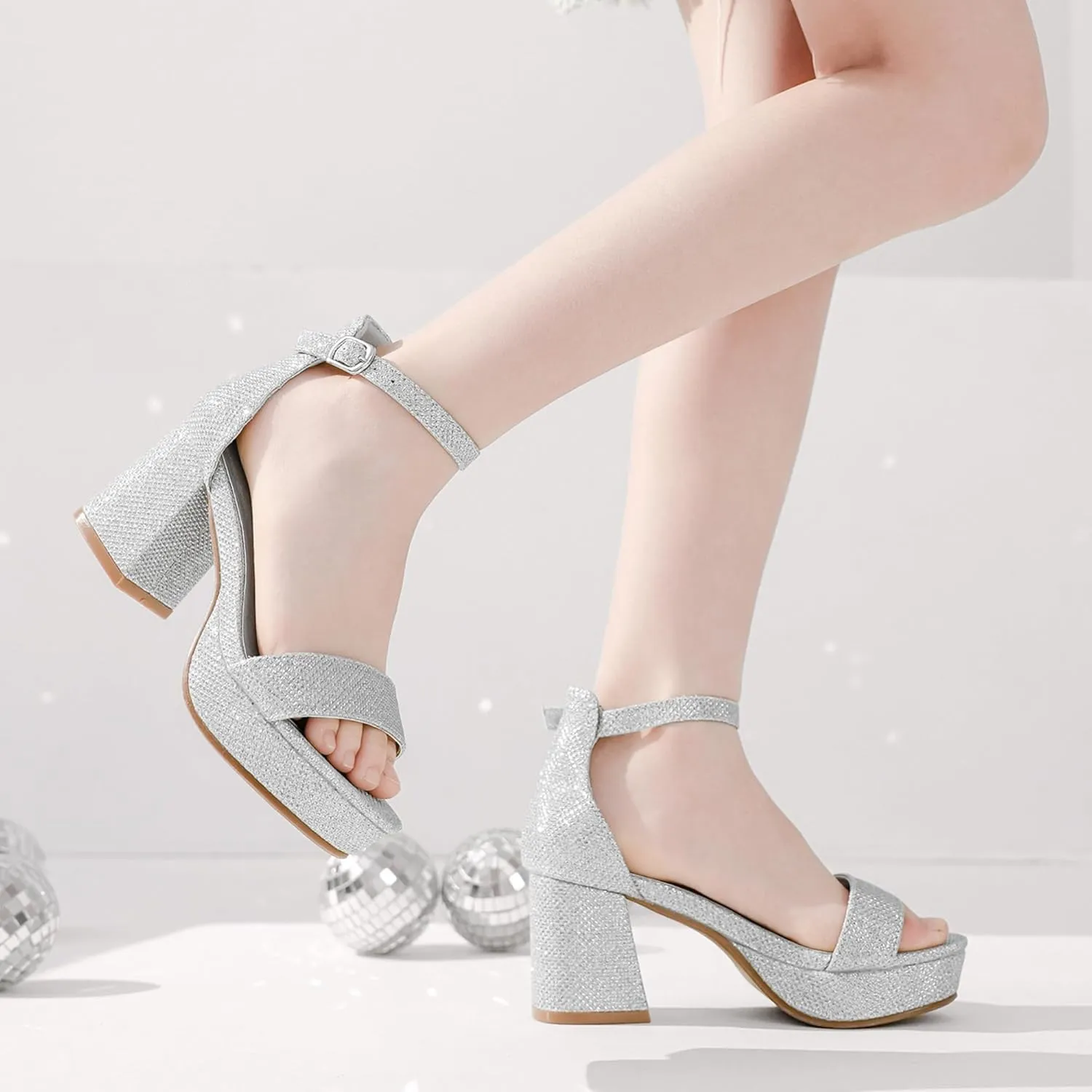 Big Girls High Heels Sandals Round Open Toe Kids Dress Shoes Pageant Flower Girl Shoes Wedding Party Ankle Strap Pumps for Little Big Kids