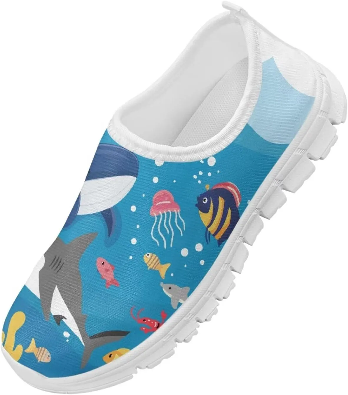 Big Kids Cute Slip-On Walking Sneakers Casual Tennis Loafers Shoes Breathable Workout Sneakers Lightweight Travel Shoes US Size 11-15