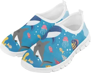 Big Kids Cute Slip-On Walking Sneakers Casual Tennis Loafers Shoes Breathable Workout Sneakers Lightweight Travel Shoes US Size 11-15