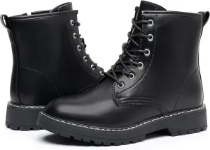 Blikcon Kids Girls Combat Ankle Boots Lace up Inner Zipper Fashion Booties (Little Kid/Big Kid)…