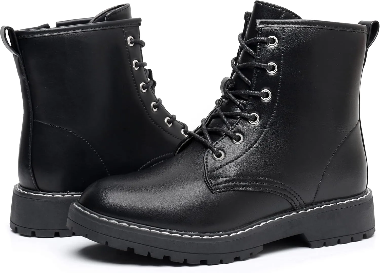 Blikcon Kids Girls Combat Ankle Boots Lace up Inner Zipper Fashion Booties (Little Kid/Big Kid)…