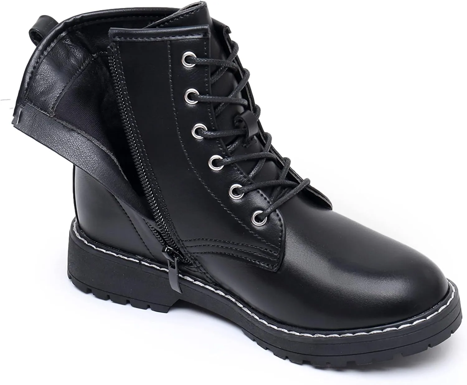 Blikcon Kids Girls Combat Ankle Boots Lace up Inner Zipper Fashion Booties (Little Kid/Big Kid)…